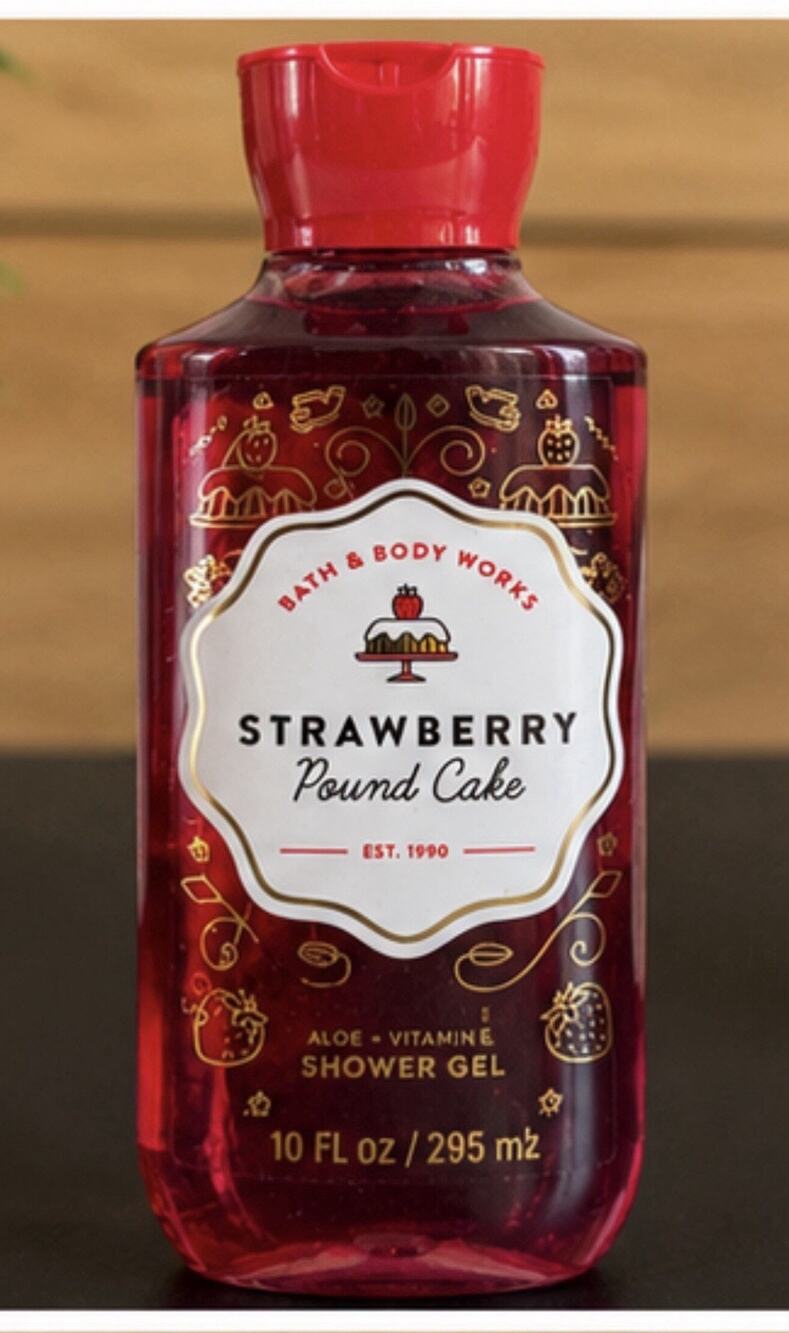 Bath & Body Works Strawberry Pound Cake Shower Gel 10 Oz Sweet Bakery Scent